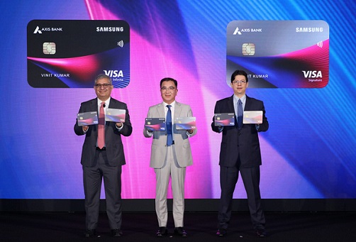  Samsung India, Axis Bank Launch Co-branded Credit Card powered by Visa; Now, Get 10% Cashback on Samsung Products & Services 
