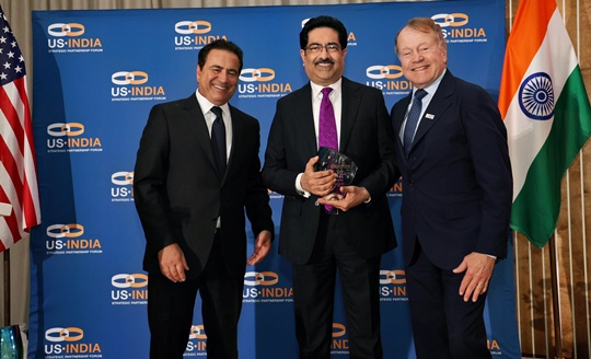 The U.S.-India Strategic Partnership Forum Awards Mr. Kumar Mangalam Birla, Chairman of Aditya Birla Group, with the Global Leadership Award
